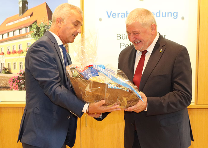 Oberbürgermeister Gerhard Jauernig und Bürgermeister Peter Mühle