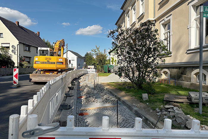 Pflasterarbeiten am Gehweg