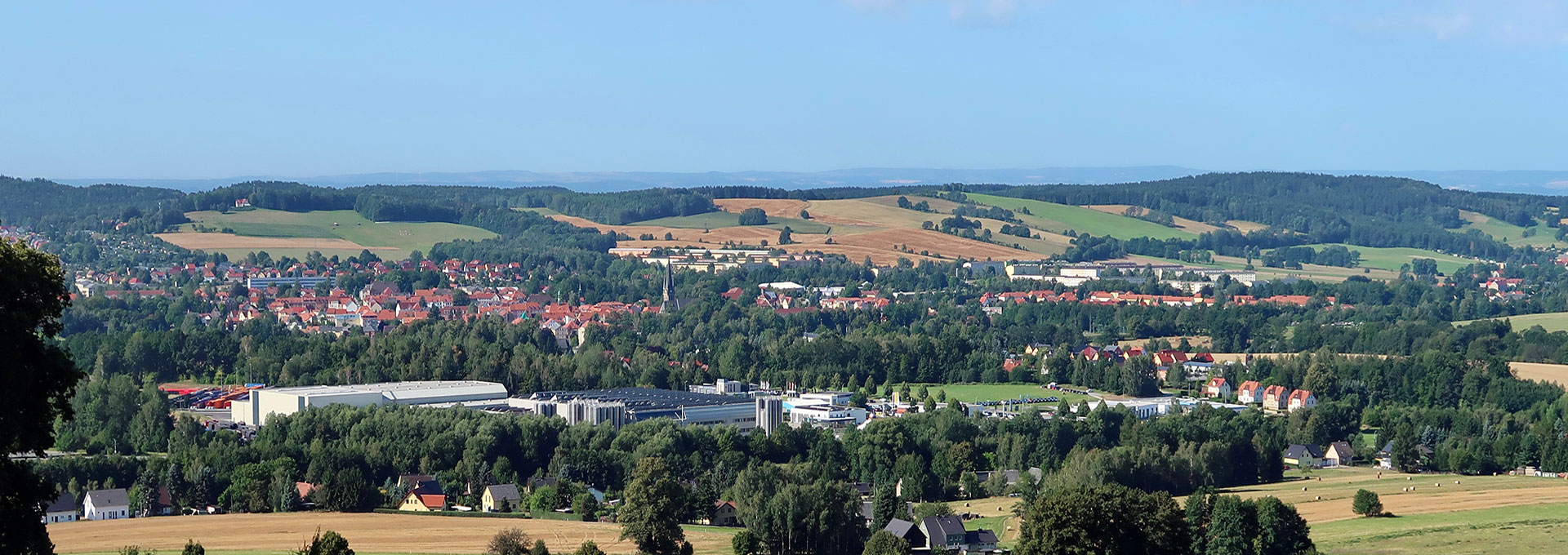 Blick auf Neustadt in Sachsen